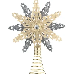 Käthe Wohlfahrt Baumspitze Schneeflocke, Champagner/Anthrazit