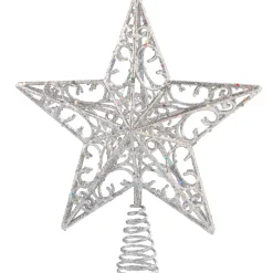 Käthe Wohlfahrt Baumspitze Stern Mit Glimmer, Silber