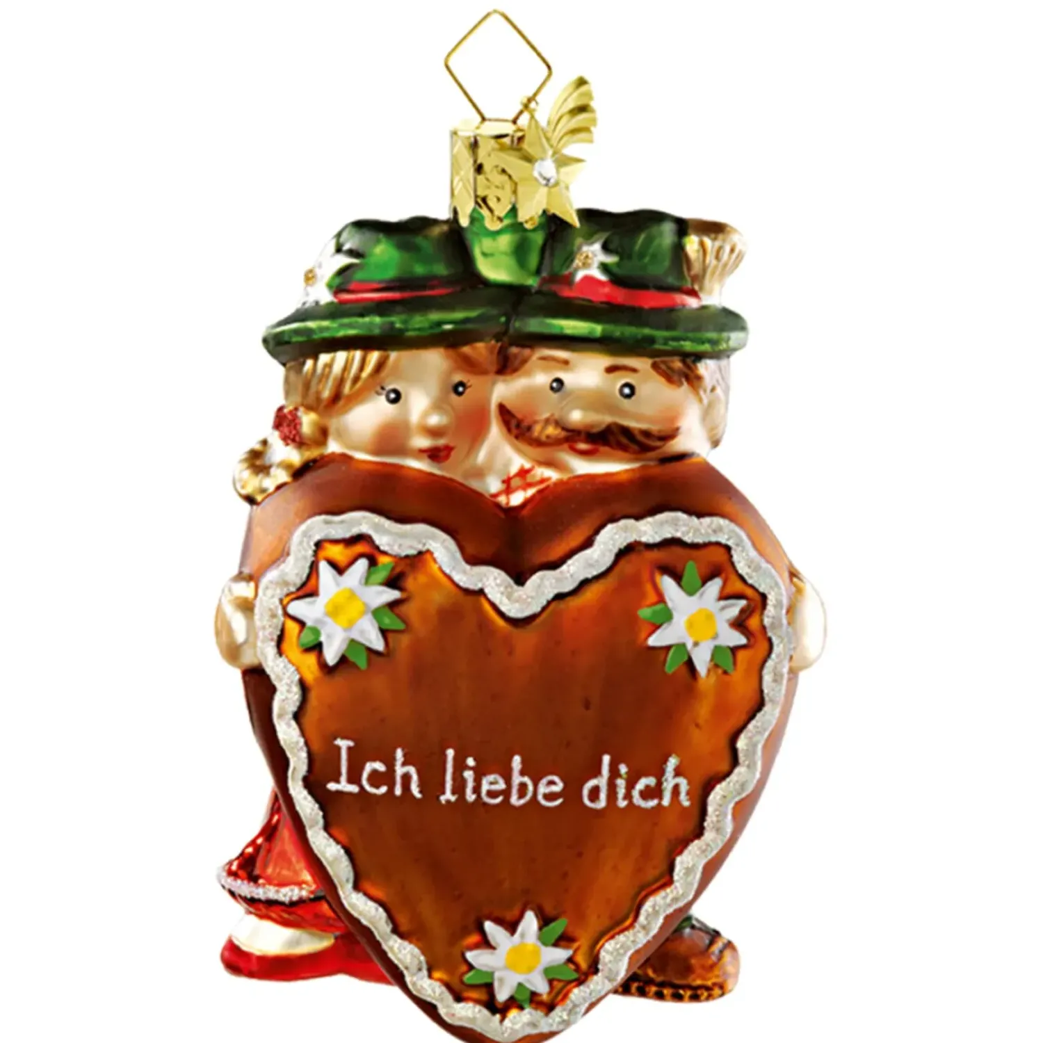 Poesie in Glas Bayerisches Paar Mit Herz