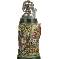 Käthe Wohlfahrt Bierkrug Mit Zinnadler "Stadtwappen", Braun, 0,75L