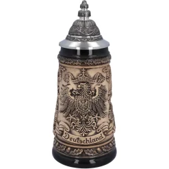 Käthe Wohlfahrt Bierkrug Mit Zinndeckel "Deutschland", Natur, 0,5L