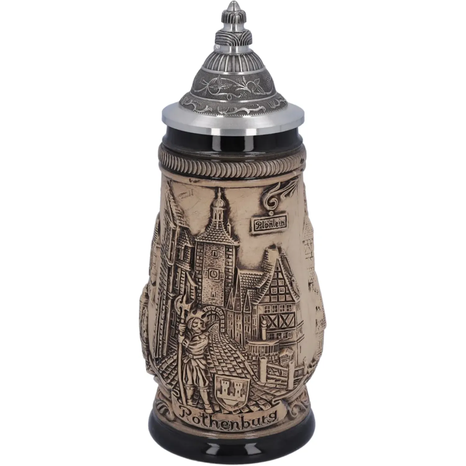 Käthe Wohlfahrt Bierkrug Mit Zinndeckel "Rothenburg", 0,25 Liter