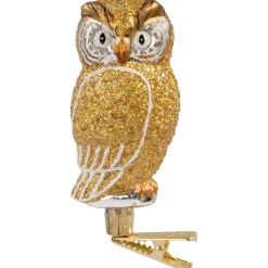 Poesie in Glas Eule Gold Mit Clip