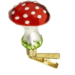 Poesie in Glas Fliegenpilz Mit Clip, Gros (5Cm)