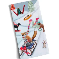 Käthe Wohlfahrt Geschirrtuch Schlittenfahrt Mit Tieren