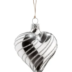 Käthe Wohlfahrt Glasherz Silber Mit Silber Spiraldekor