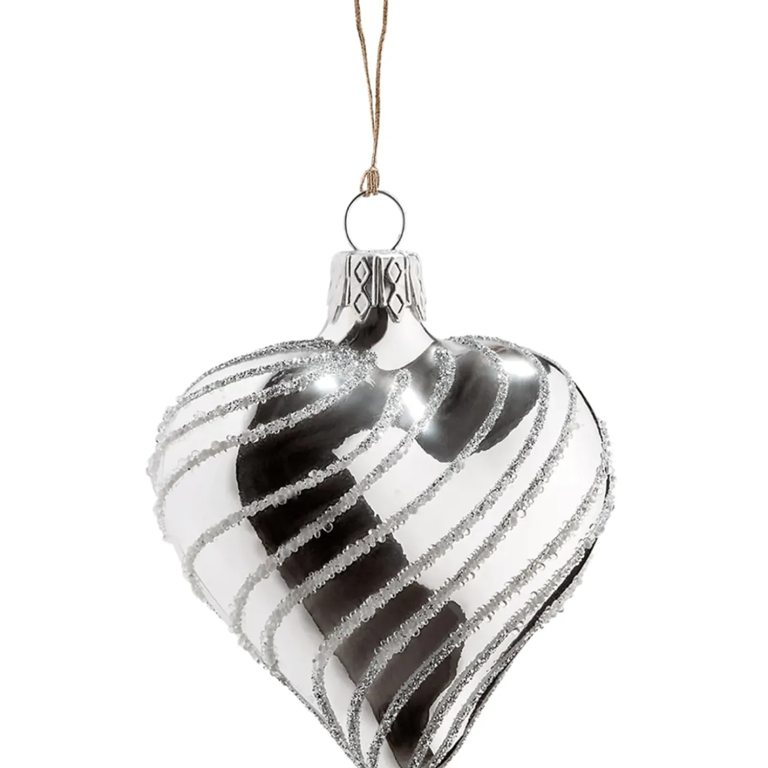 Käthe Wohlfahrt Glasherz Silber Mit Silber Spiraldekor