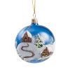 Käthe Wohlfahrt Glaskugel Blau Kirche Im Winter, 7 Cm