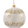 Käthe Wohlfahrt Glaskugel Cremefarben Mit Notenband, 10 Cm