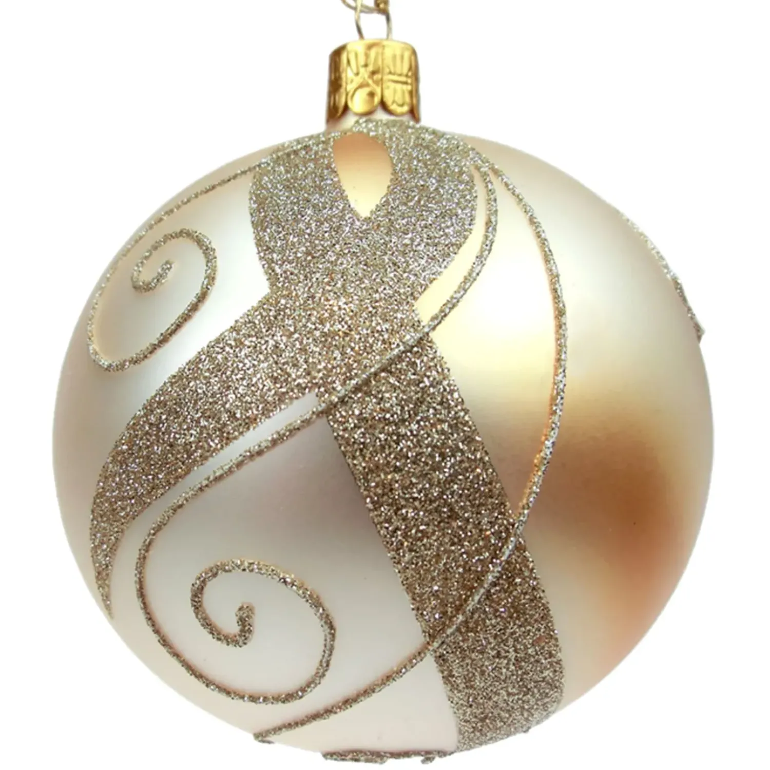 Käthe Wohlfahrt Glaskugel Gold Mit Verzierung, 8 Cm