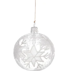 Käthe Wohlfahrt Glaskugel Klar Mit Weisen Flocken, 7 Cm