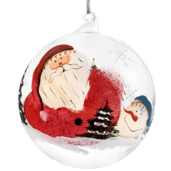 Käthe Wohlfahrt Glaskugel Klar Weihnachtsmann, 12 Cm