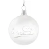 Käthe Wohlfahrt Glaskugel Klar/Weis „Frohe Weihnachten", 6 Cm