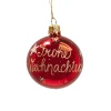 Käthe Wohlfahrt Glaskugel Rot "Frohe Weihnachten", 6 Cm