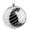 Käthe Wohlfahrt Glaskugel Silber Mit Silber Spiraldekor, 10 Cm