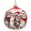 Käthe Wohlfahrt Glaskugel Weis Katzenweihnacht, 10 Cm