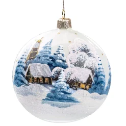 Käthe Wohlfahrt Glaskugel Weis Winterdorf, 10 Cm