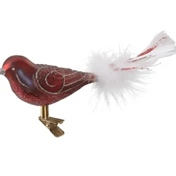 Poesie in Glas Glasvogel Bordeaux-Silber