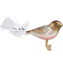 Poesie in Glas Glasvogel Braun-Silber