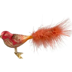 Poesie in Glas Glasvogel Rot-Gold