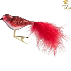 Poesie in Glas Glasvogel Rot-Weis