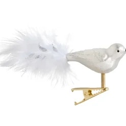 Poesie in Glas Glasvogel Weis-Silber