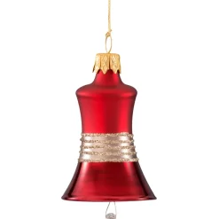 Käthe Wohlfahrt Glocke Bordeaux Matt/Lack Mit Glitterbandband
