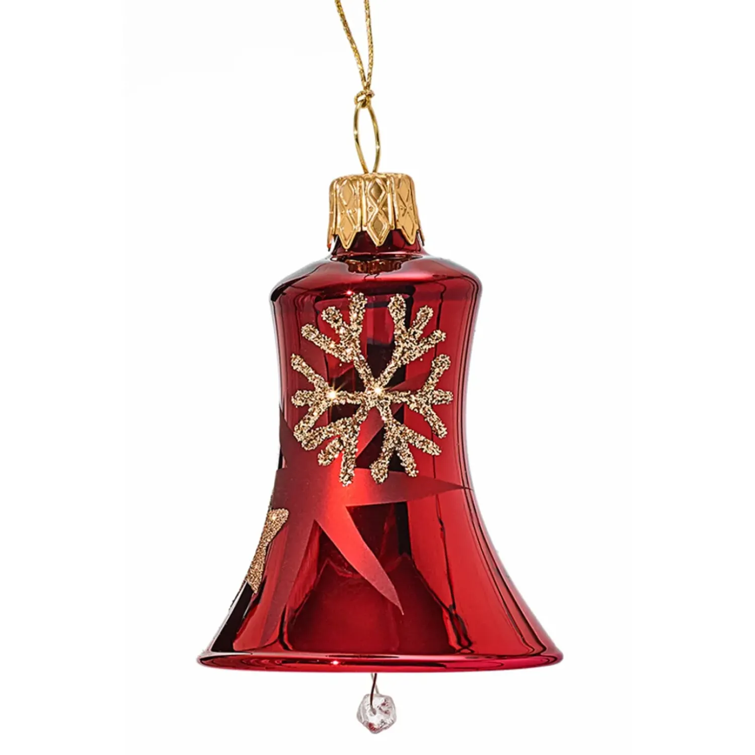 Käthe Wohlfahrt Glocke Rot Mit Goldenen Sternen Und Flocken