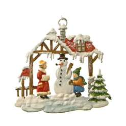 Käthes Original Haus Mit Schneemann Und Kindern