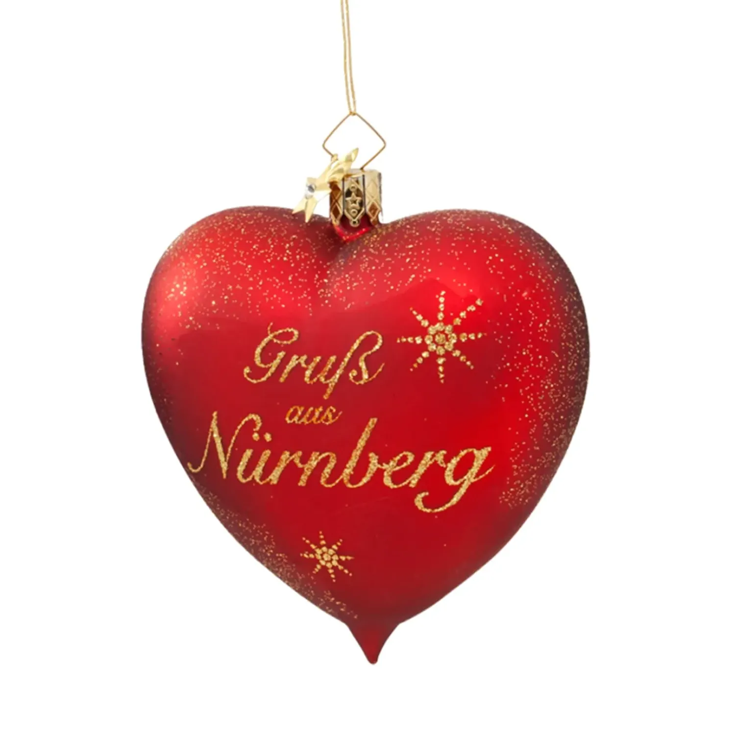 Poesie in Glas Herz "Grus Aus Nurnberg"