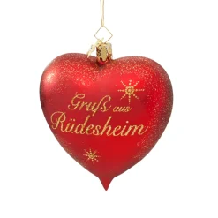 Poesie in Glas Herz "Grus Aus Rudesheim"