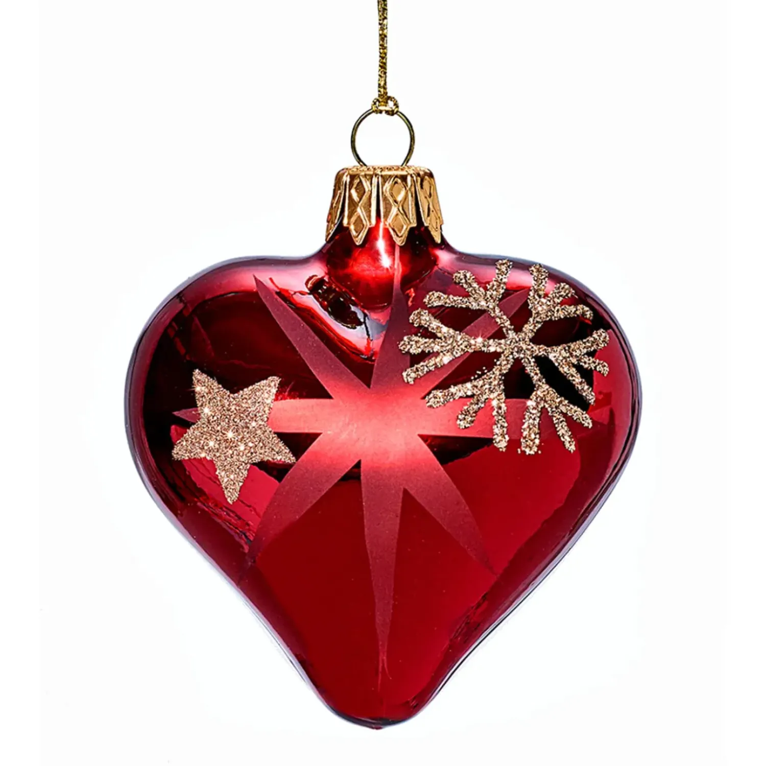 Käthe Wohlfahrt Herz Rot Mit Goldenen Sternen Und Flocken