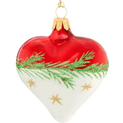 Käthe Wohlfahrt Herz Rot-Weis Mit Zweig Und Sternchen