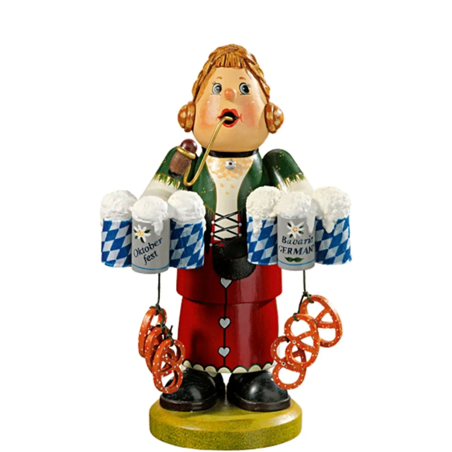 Käthes Original Holzknoddl "Bayerische Kellnerin", Rauchermannchen