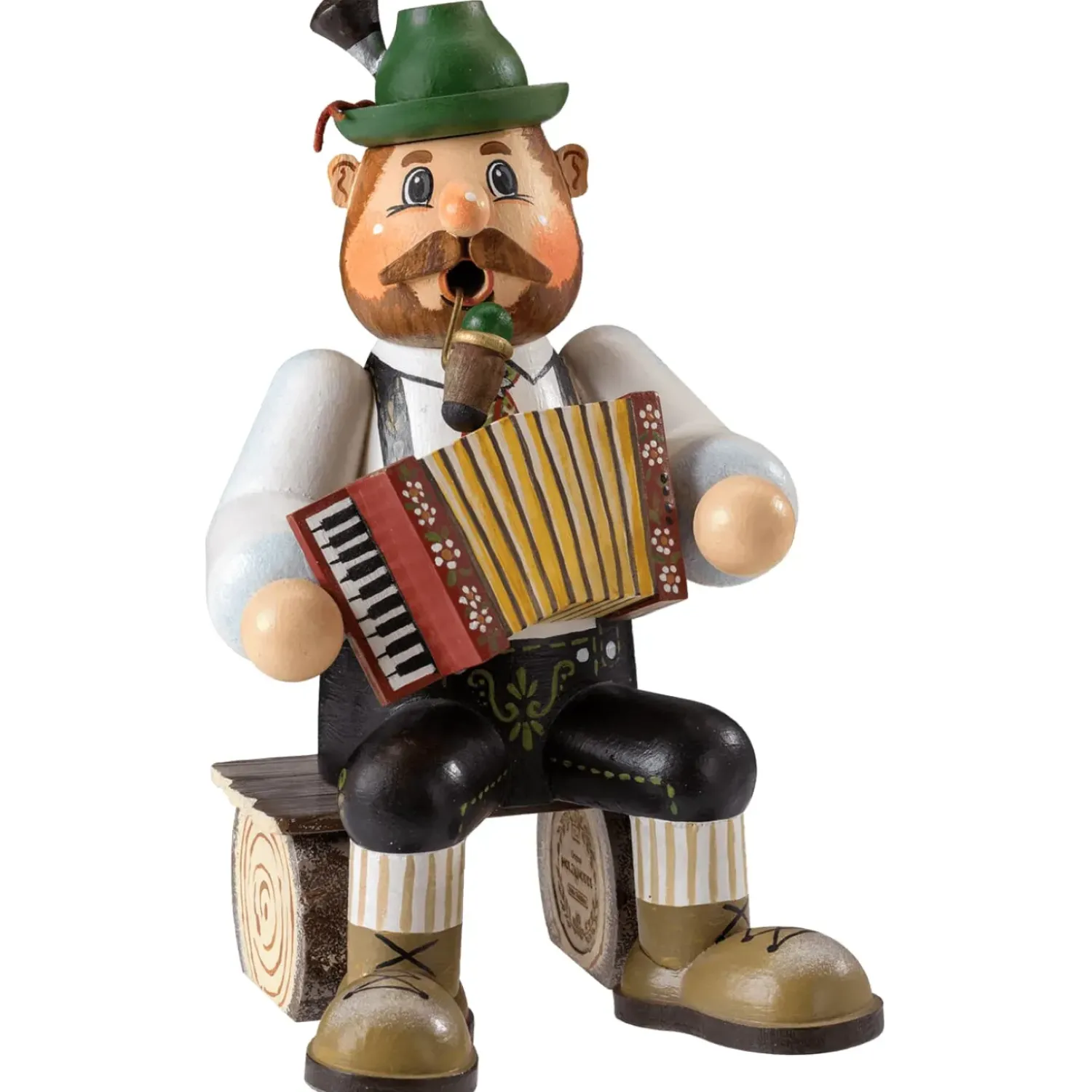 Käthes Original Holzknoddl "Bayerischer Musiker", Rauchermannchen