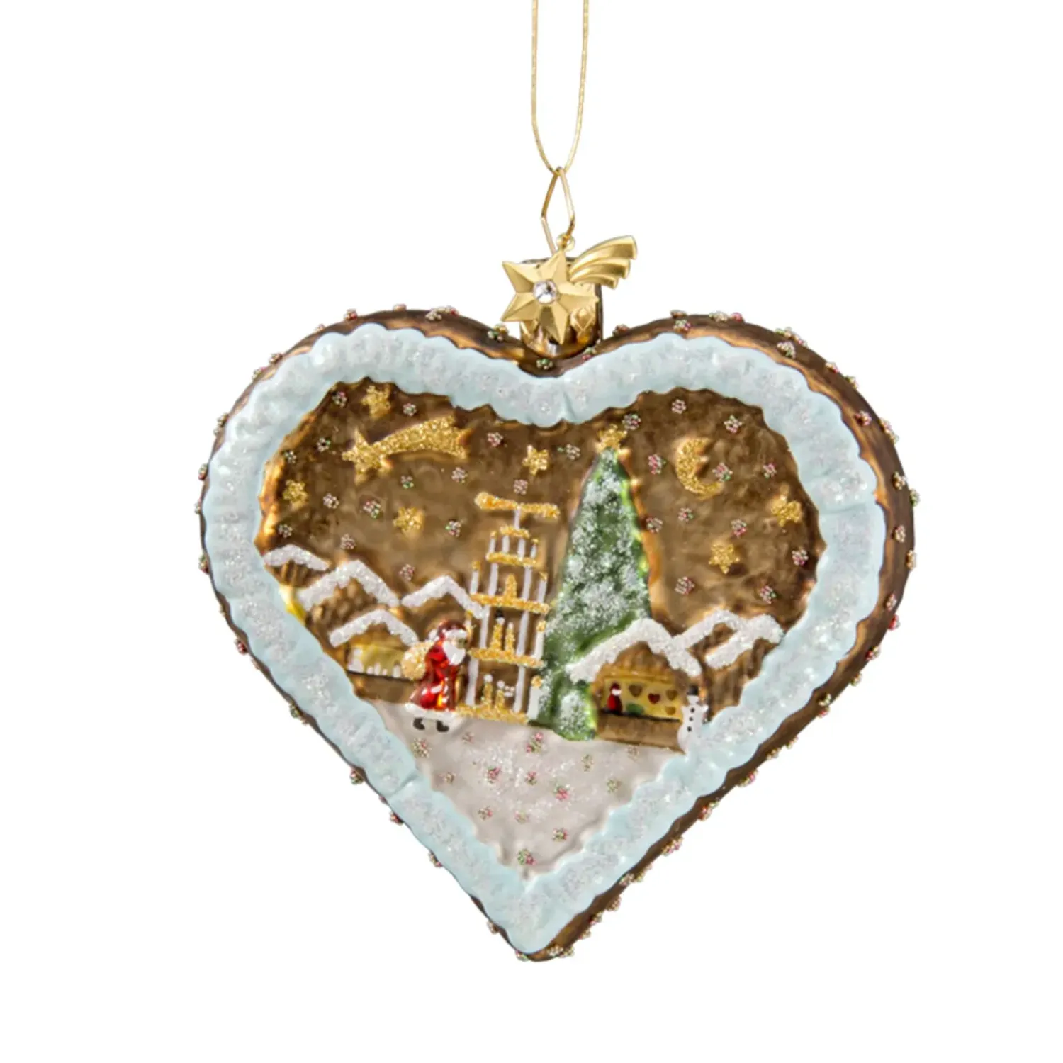 Poesie in Glas Lebkuchenherz "Gruse Vom Weihnachtsmarkt"