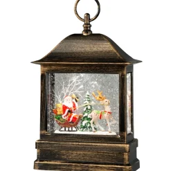 KONSTSMIDE Led Schneelaterne "Weihnachtsmann Im Schlitten", 25Cm