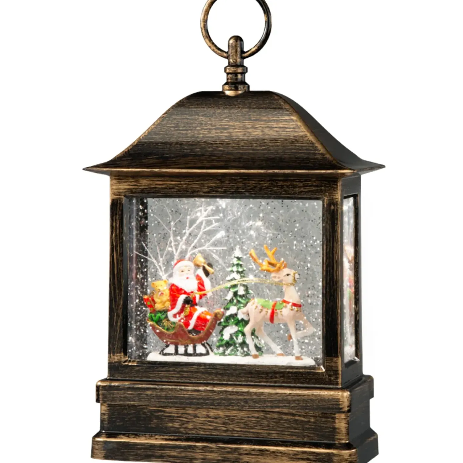 KONSTSMIDE Led Schneelaterne "Weihnachtsmann Im Schlitten", 25Cm