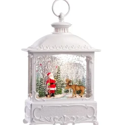 KONSTSMIDE Led Schneelaterne "Weihnachtsmann Mit Elch", 30 Cm