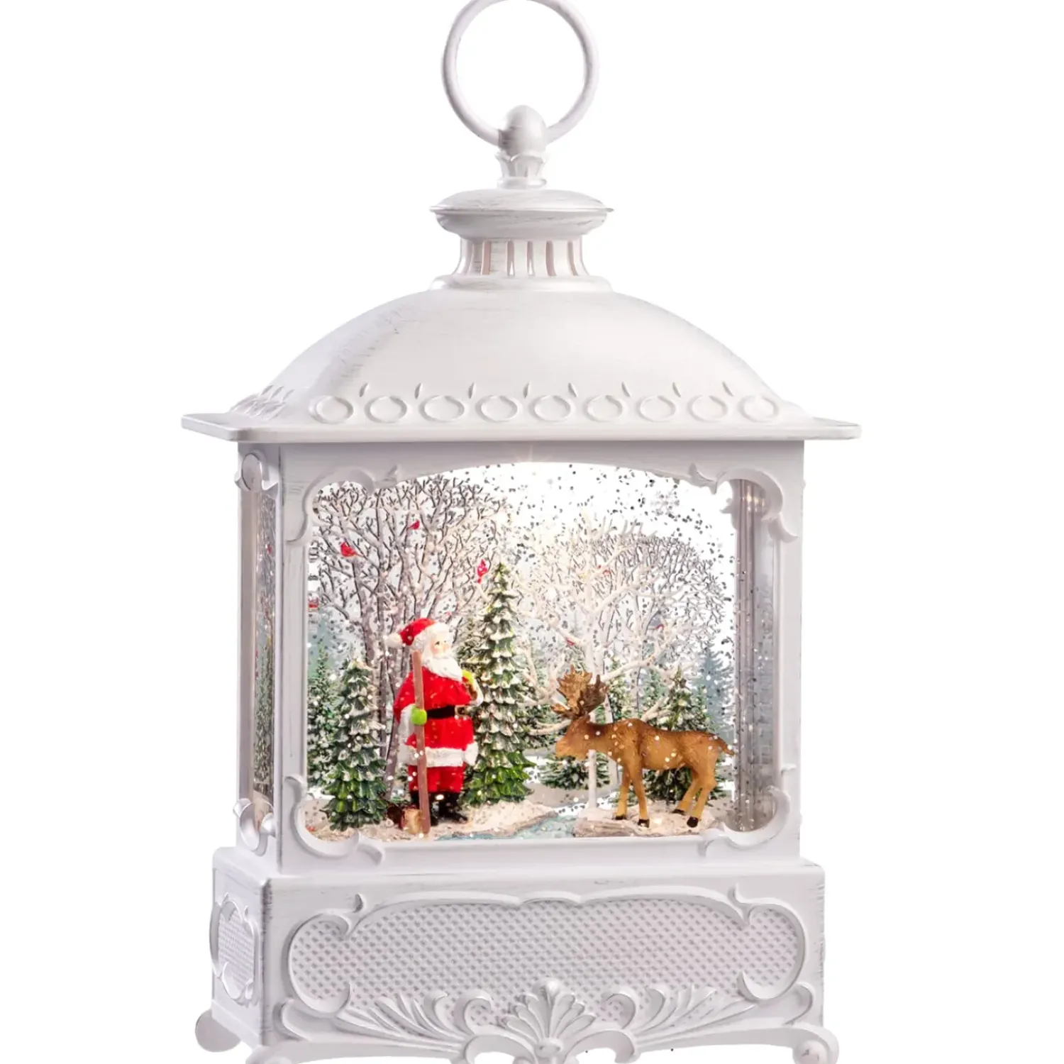 KONSTSMIDE Led Schneelaterne "Weihnachtsmann Mit Elch", 30 Cm