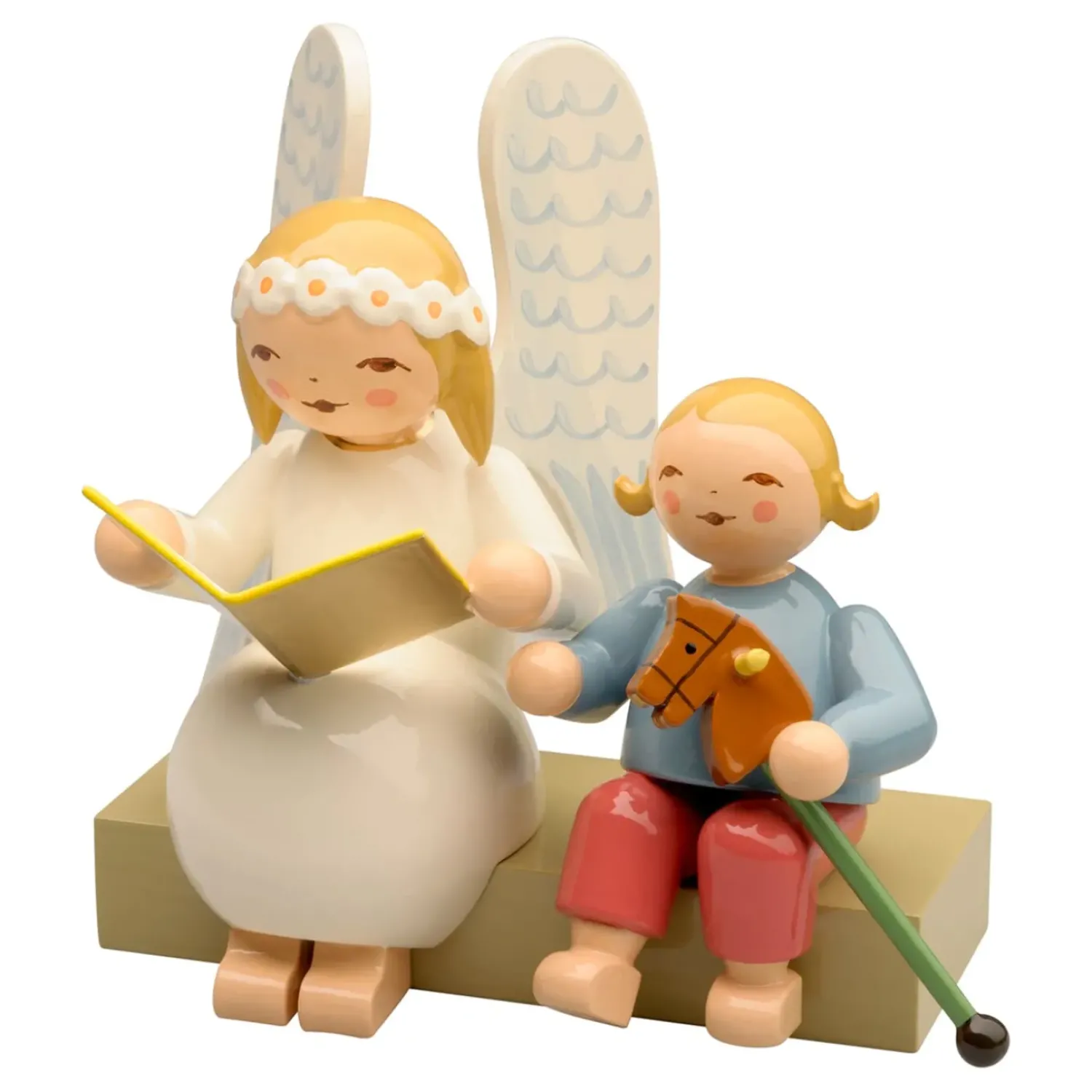 WENDT & KÜHN Margeritenengel Auf Bank Mit Junge