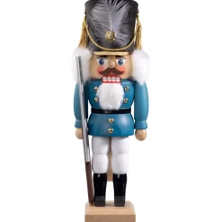 HODREWA Nussknacker "Gardesoldat", Blau/Lasiert, 30 Cm