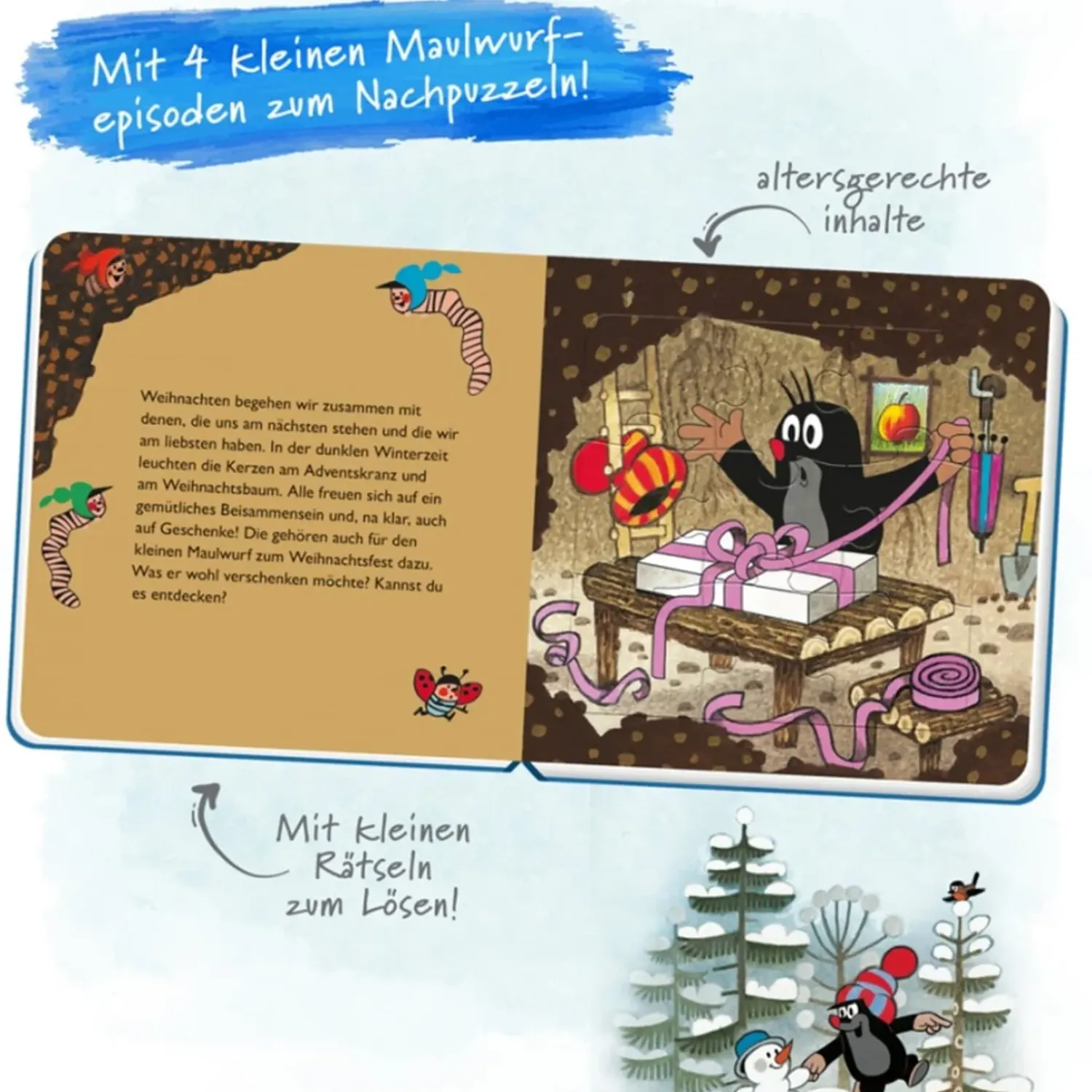 Trötsch Verlag Puzzlebuch Zu Weihnachten "Der Kleine Maulwurf"