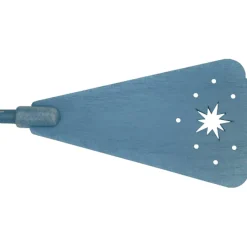 Hubrig Volkskunst Pyramiden-Flugel Aus Holz, Lackiert Stahlblau