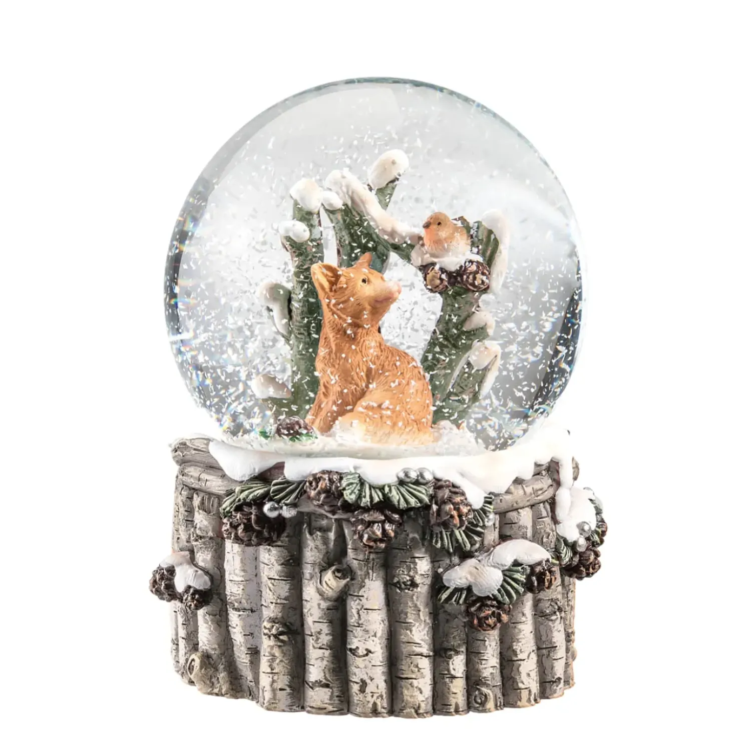 Käthe Wohlfahrt Schneekugel "Fuchs Mit Rotkehlchen"