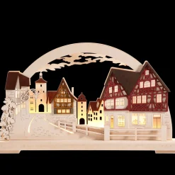 RATAGS Holzdesign Schwibbögen "Rothenburg Plonlein", 115 V Mit Usb A-Anschluss