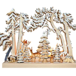 RATAGS Holzdesign Schwibbögen "Winterwaldszene", 230V Mit Usb A-Anschluss