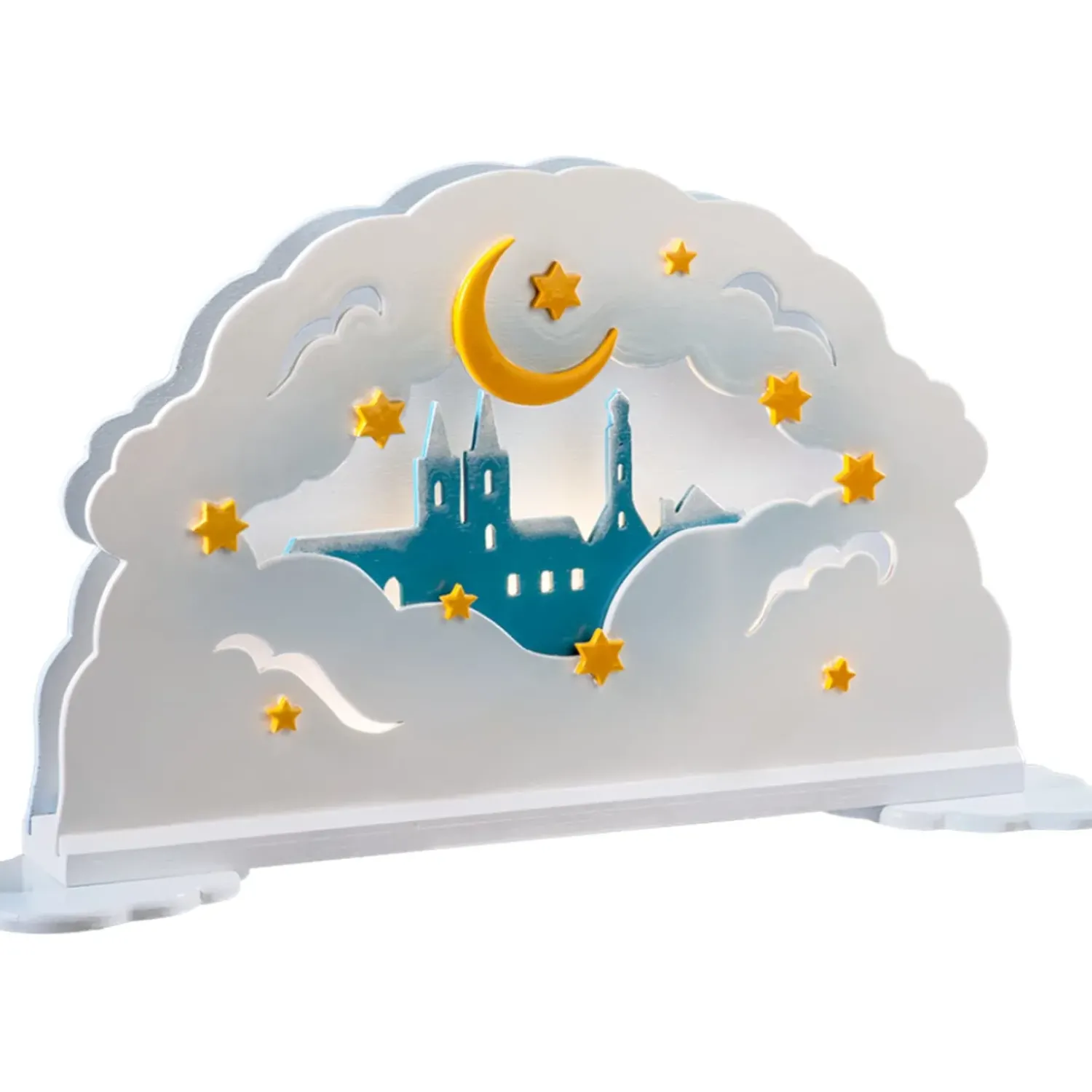 Käthes Original Schwibbögen Wolkenpanorama "Rothenburg" (Mit Beleuchtung)