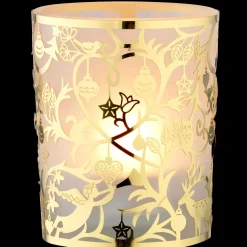 Käthe Wohlfahrt Teelichtglas "Waldweihnacht" Gold