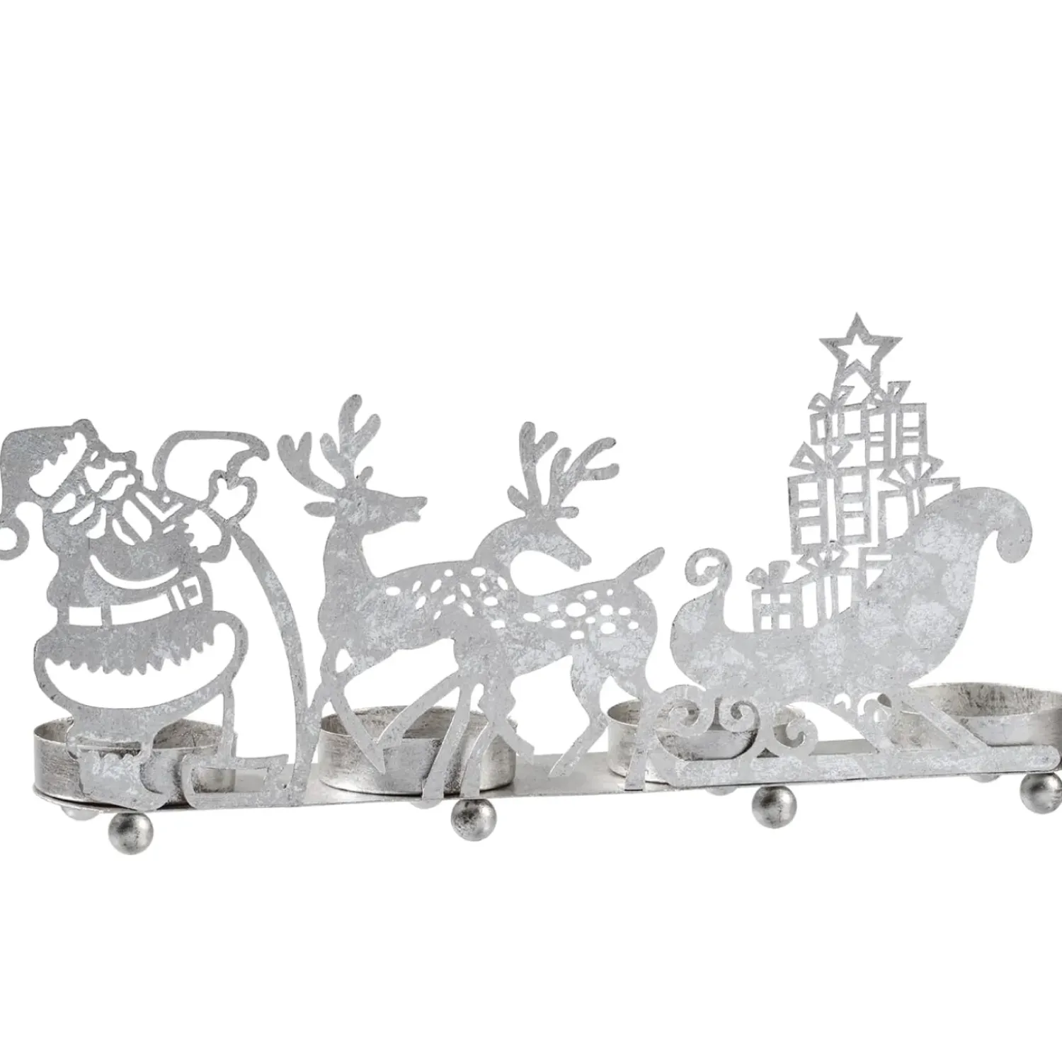 Käthe Wohlfahrt Teelichthalter "Rentierschlitten", Silber